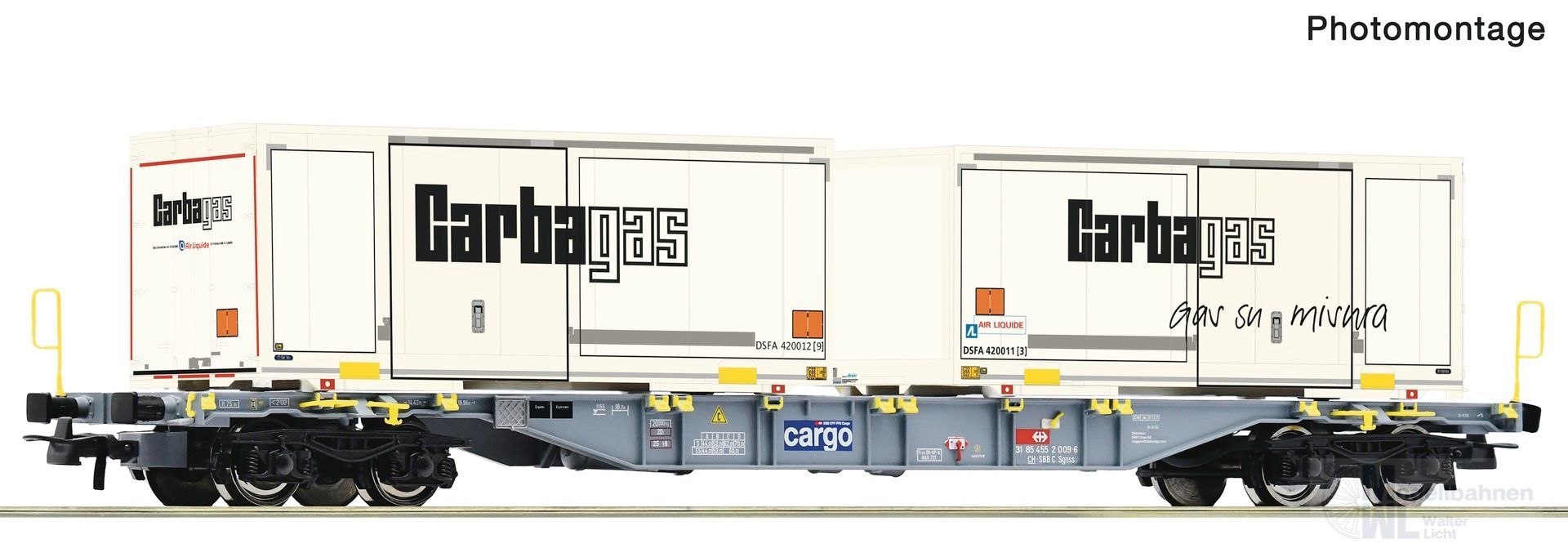 Roco 6600122 - Containertragwagen SBB Ep.VI Sgnss H0/GL