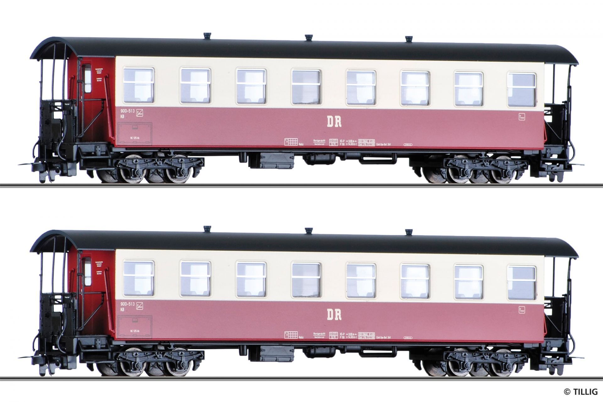 13981 Tillig 13981 - Personenwagen Set DR Ep.IV KB4ip Ep.IV H0m