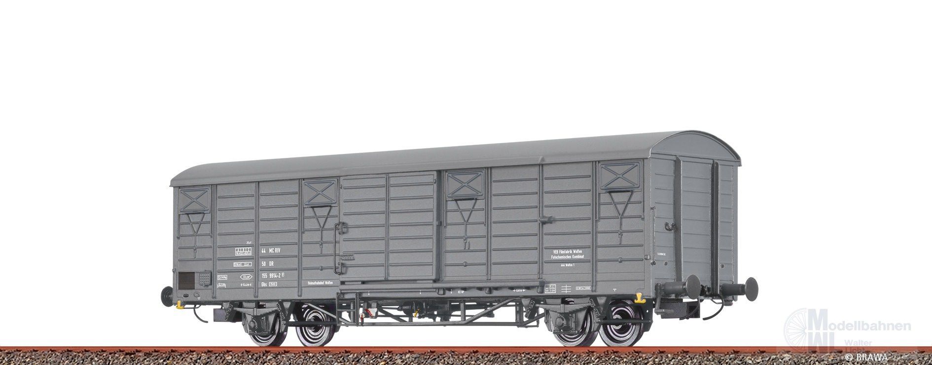 Brawa 49935 - Güterwagen ged. DR Ep.IV Filmfabrik Wolfen H0/GL Brawa 49935 - Güterwagen ged. DR Ep.IV Filmfabrik Wolfen H0/GL