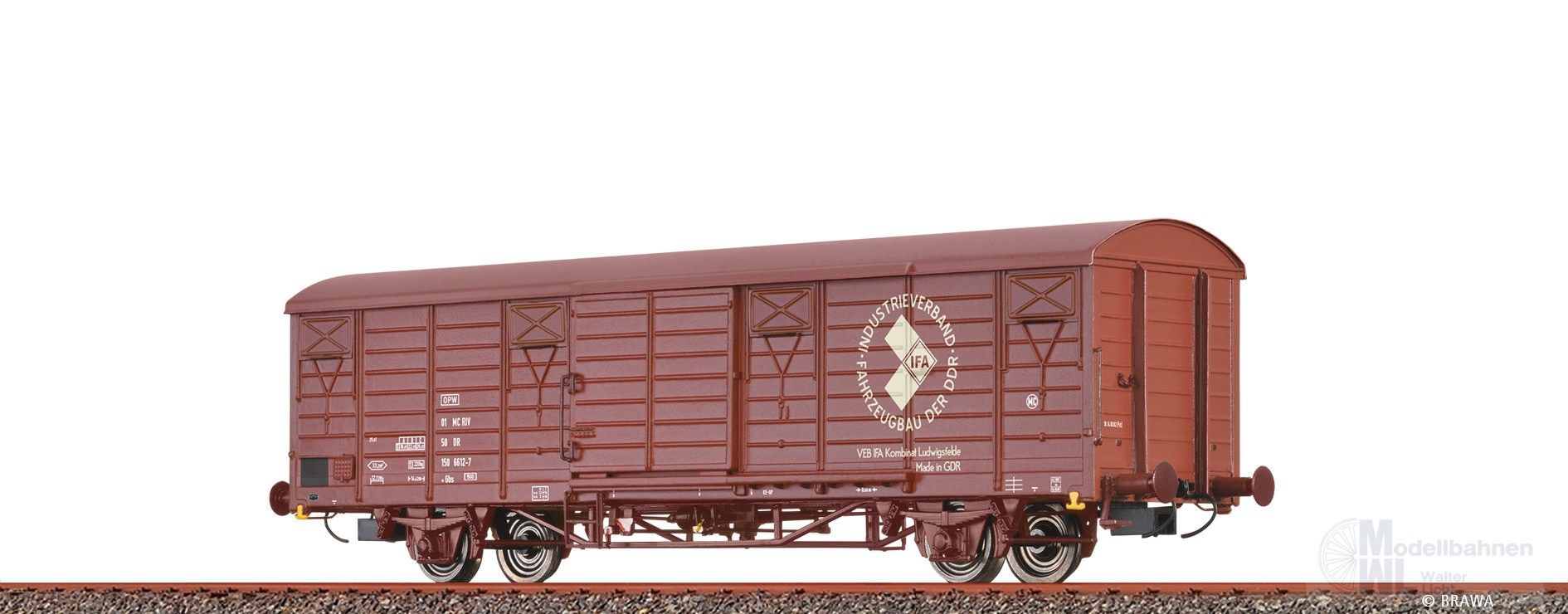 Brawa 49926 - Güterwagen ged. DR Ep.IV Gbs IFA H0/GL