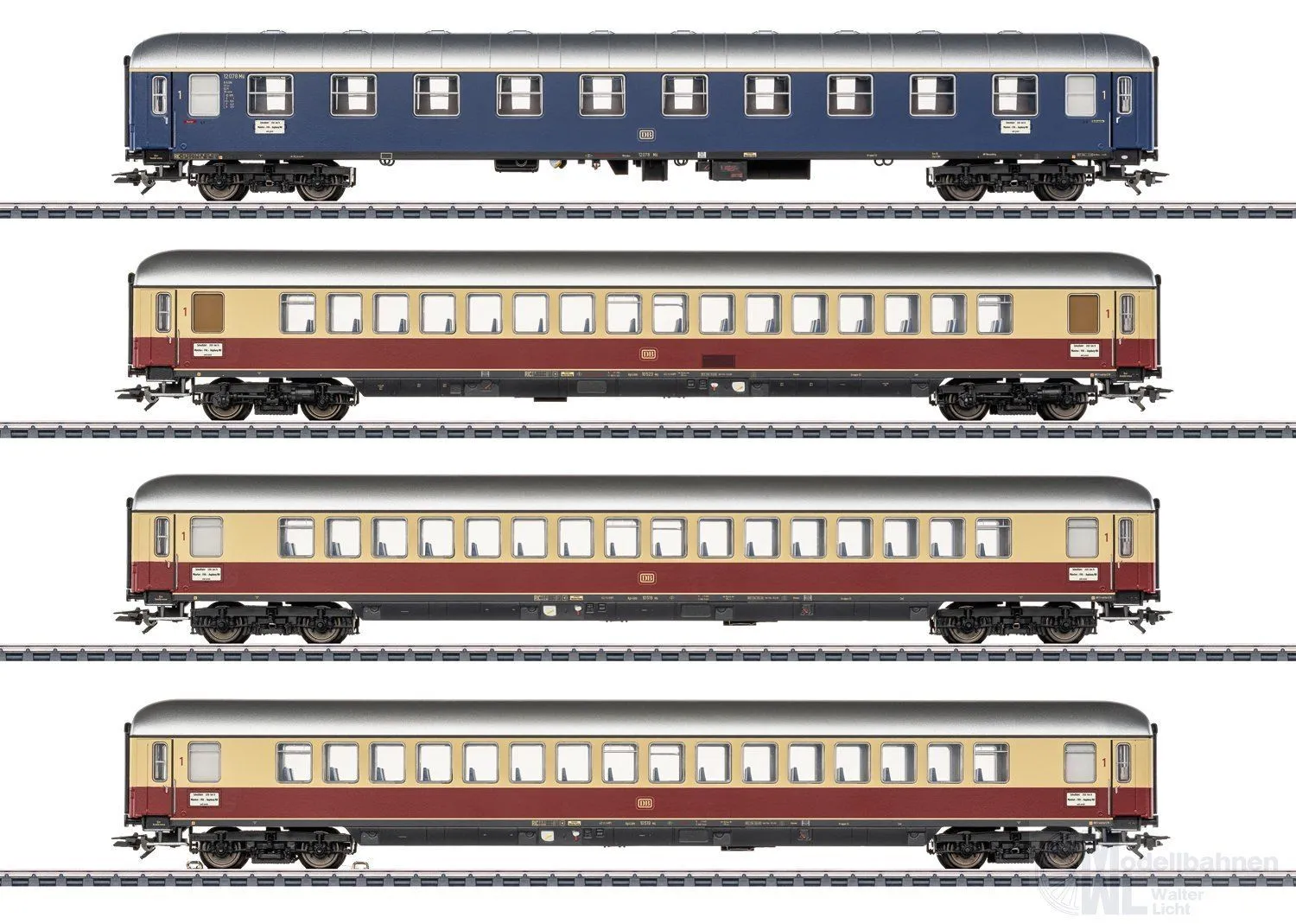 Trix 23112 - PROFI-CLUB Schnellzugwagen Set DB Ep.III 4.tlg. H0/GL