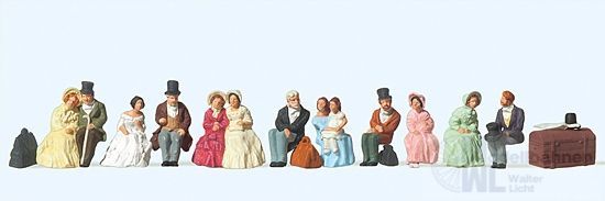 Preiser 12045 - Sitzende Reisende um 1847 H0 1:87 Preiser 12045 - Sitzende Reisende um 1847 H0 1:87