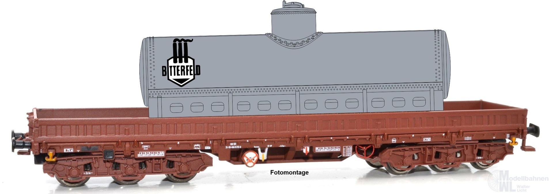 NPE NW52979 - Schwerlastwagen DR Ep.IV Samms 4860 gr. Kessel VEB Bitterfeld DR TT 1:120