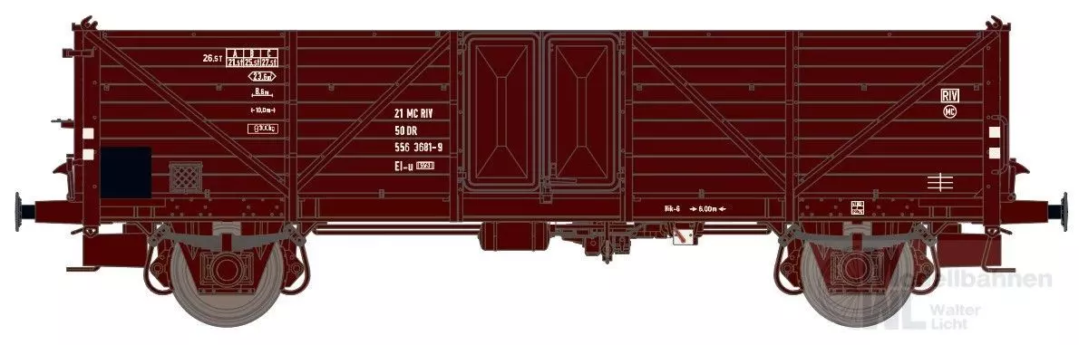 Exact Train 24102 - Güterwagen offen DR Ep.IV Klagenfurt Blechtür H0/GL