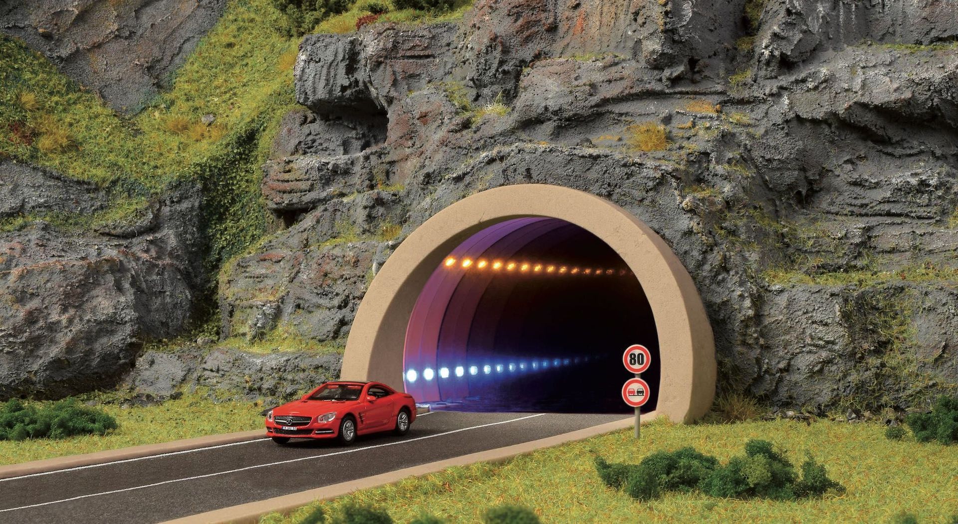 Viessmann 5098 - Straßentunnel modern mit LED Spiegeleffekt und Tiefenwirkung H0 1:87