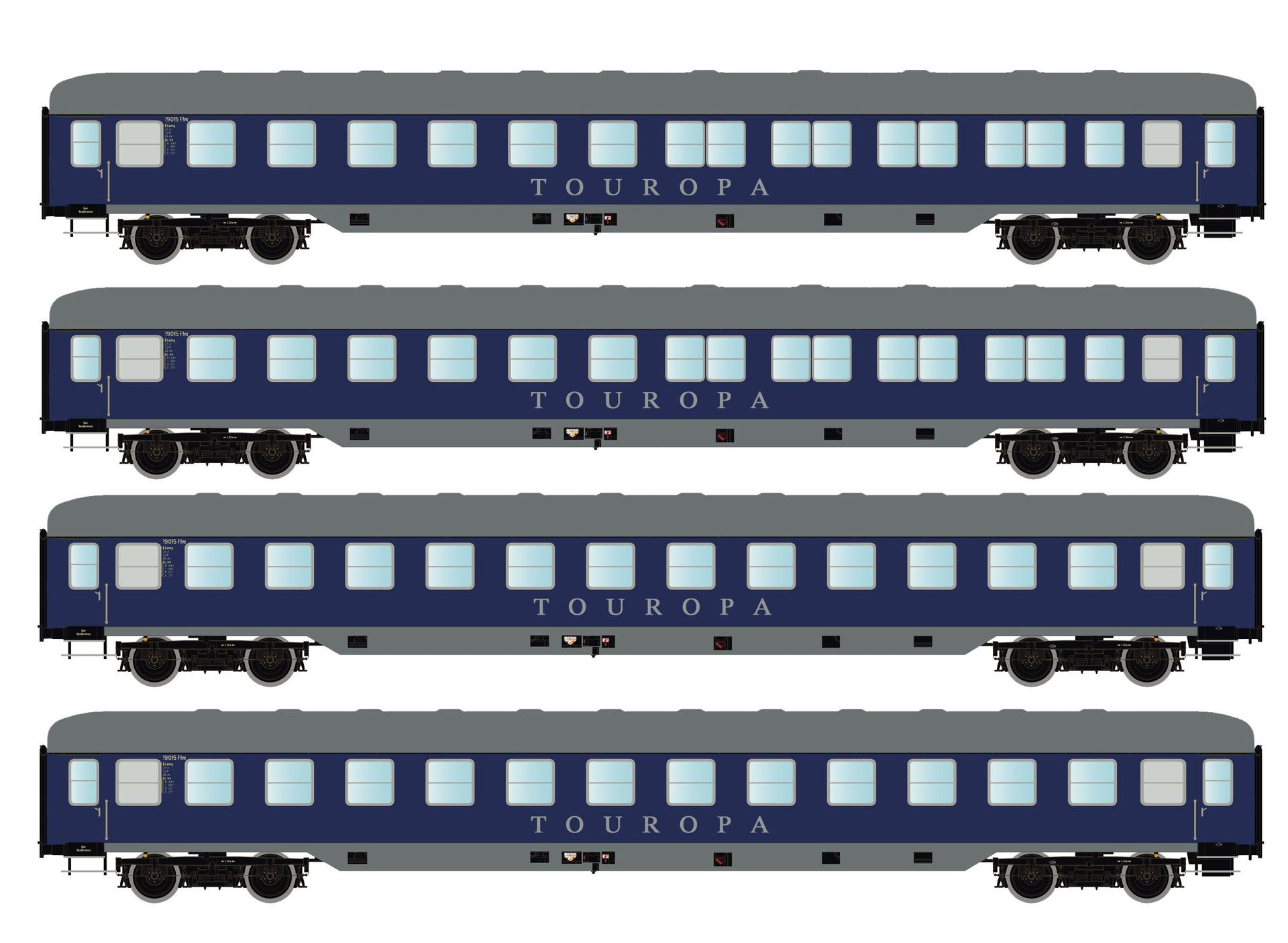 Hobbytrain 22200 - Touropa Set 1 DB Ep.III 4.tlg. N 1:160