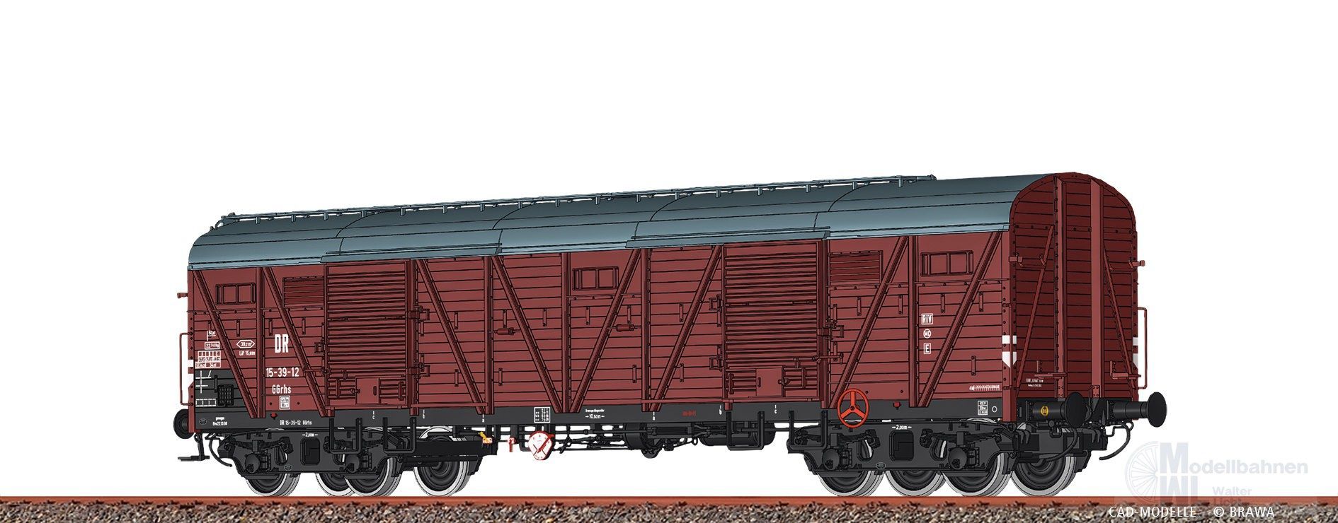 Brawa 51268 - Güterwagen ged. DR Ep.III GGrhs 15-39-12 H0/GL