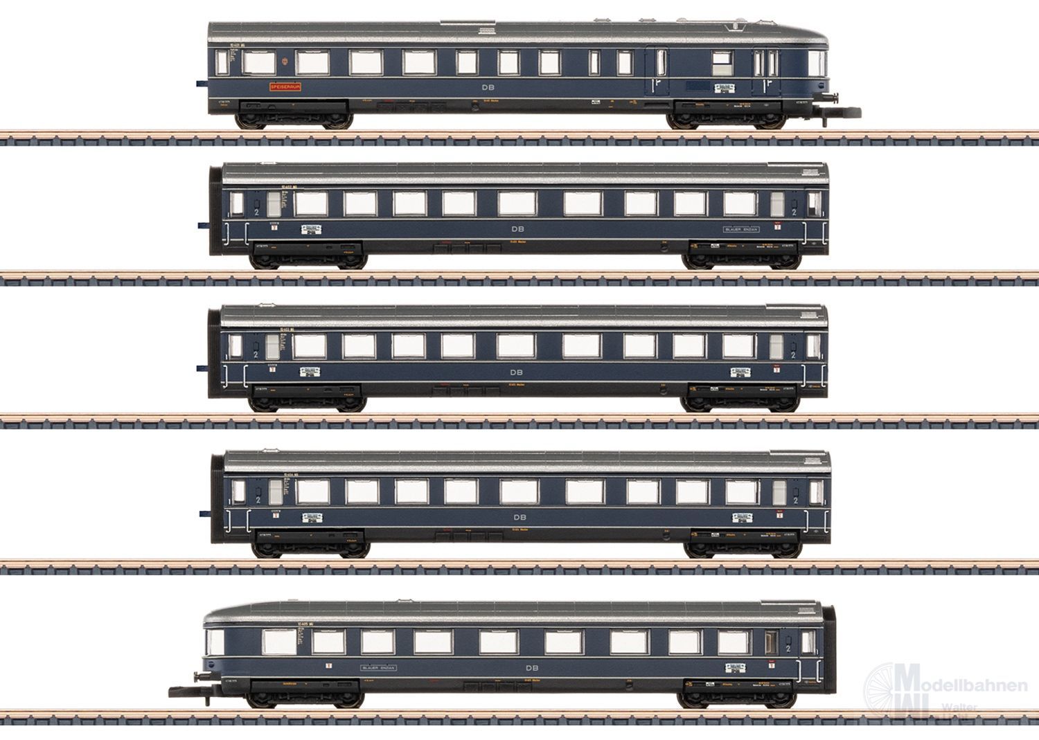Märklin 87615 - MHI Personenwagen Set DB Ep.III Blauer Enzian 5.tlg. Z 1:220
