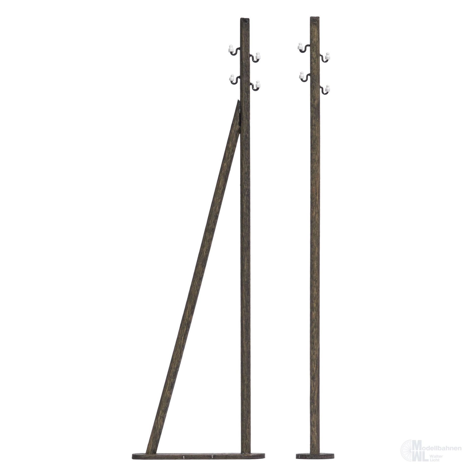 Busch 1753 - Freileitung 2 Holzmasten 107mm N 1:160