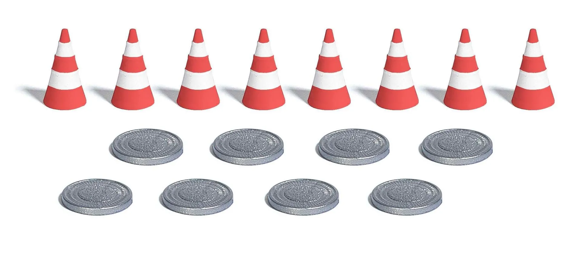 Busch 7788 - M-Set:Kanaldeckel/Leitkeg.H0 H0 1:87