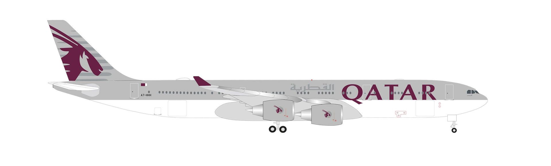 Herpa 538923 - Airbus A340-500 Qatar Amiri Flight 1:500