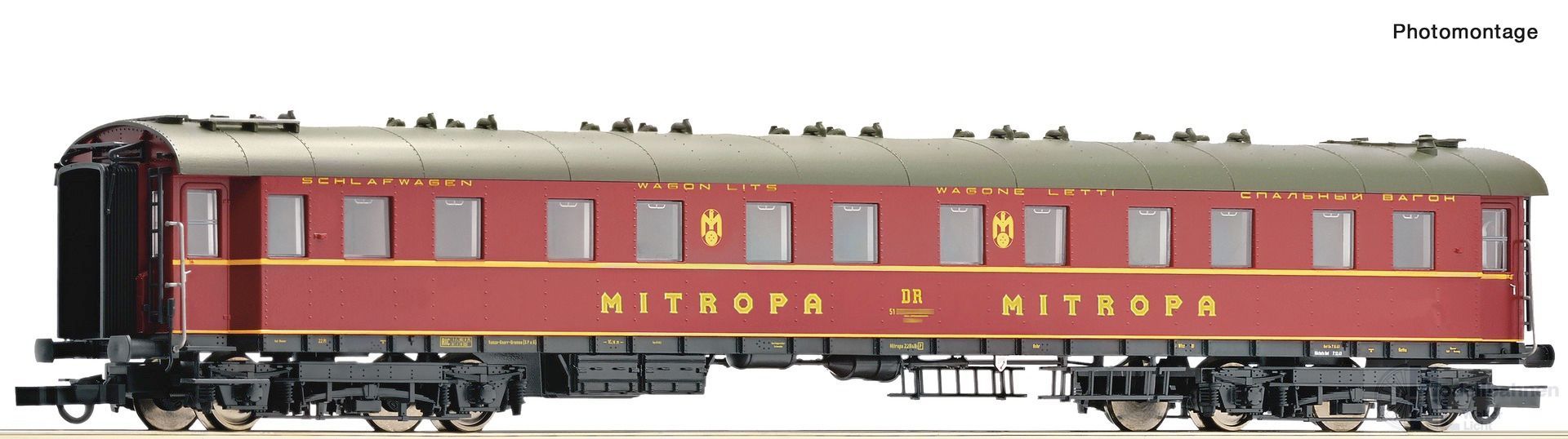 Roco 6200204 - Schlafwagen DR Ep.IV WLAg gelbe Zierlinie H0/GL
