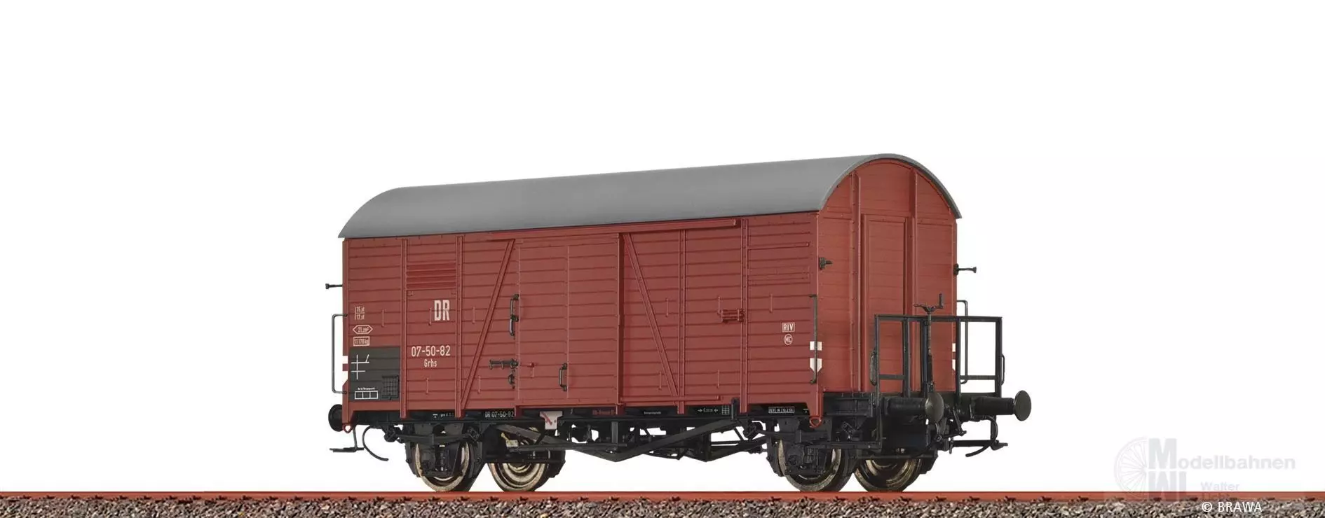 Brawa 50748 - Güterwagen ged. DR Ep.III Grhs H0/GL
