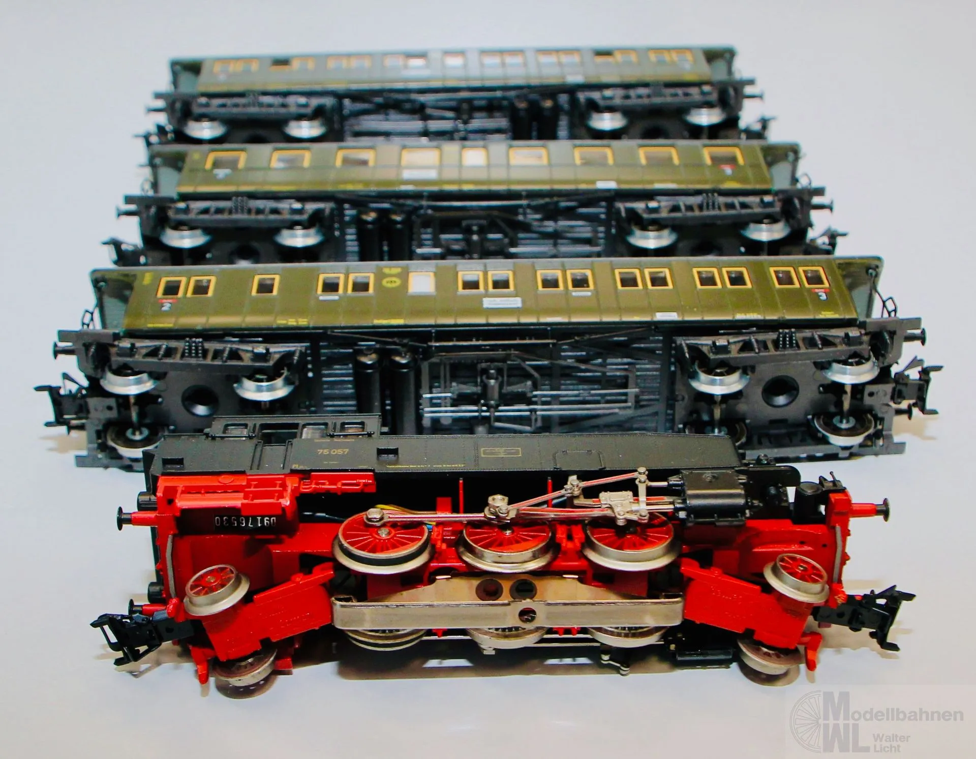 Märklin 2665 - MÄRKLIN - Personenzug DRG Ep.II Dampflok BR 75 057 und 3 Wagen H0/WS Digital