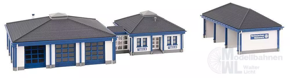 Faller 231725 - THW-Gebäude mit Fahrzeughalle N 1:160