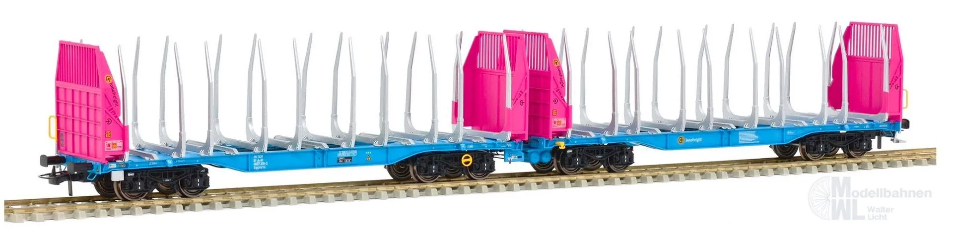 Sudexpress S657319 - Rungenwagen Einheit Innofreight (AT) Ep.VI Smart GigaWood pink H0/GL