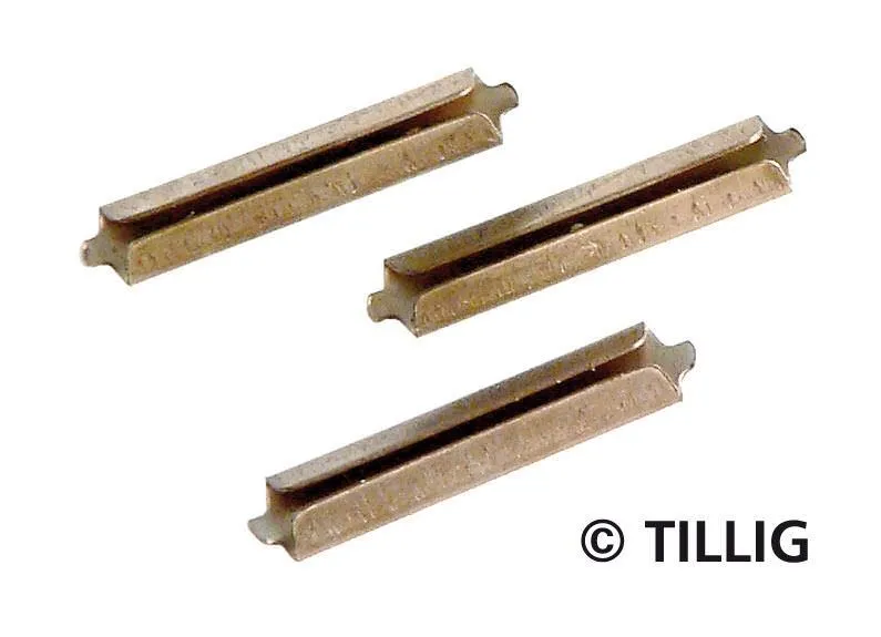 Tillig 85501 - Schienenverbinder Neusilber brüniert 25 Stück im Beutel TT 1:120