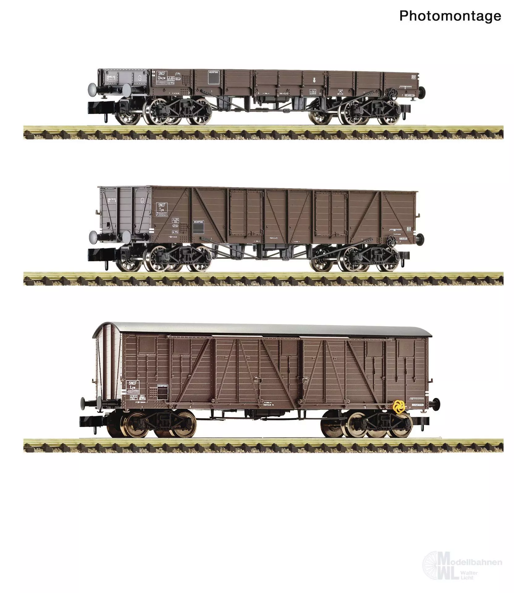 Fleischmann 6660167 - Güterwagen Set SNCF Ep.III 3.tlg. N 1:160