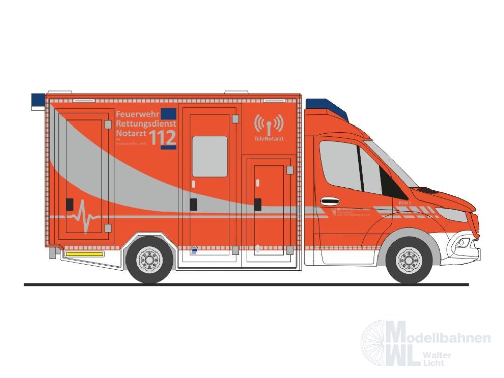 Rietze 76118 - GSF RTW ´18 Rettungsdienst Hochsauerlandkreis H0 1:87