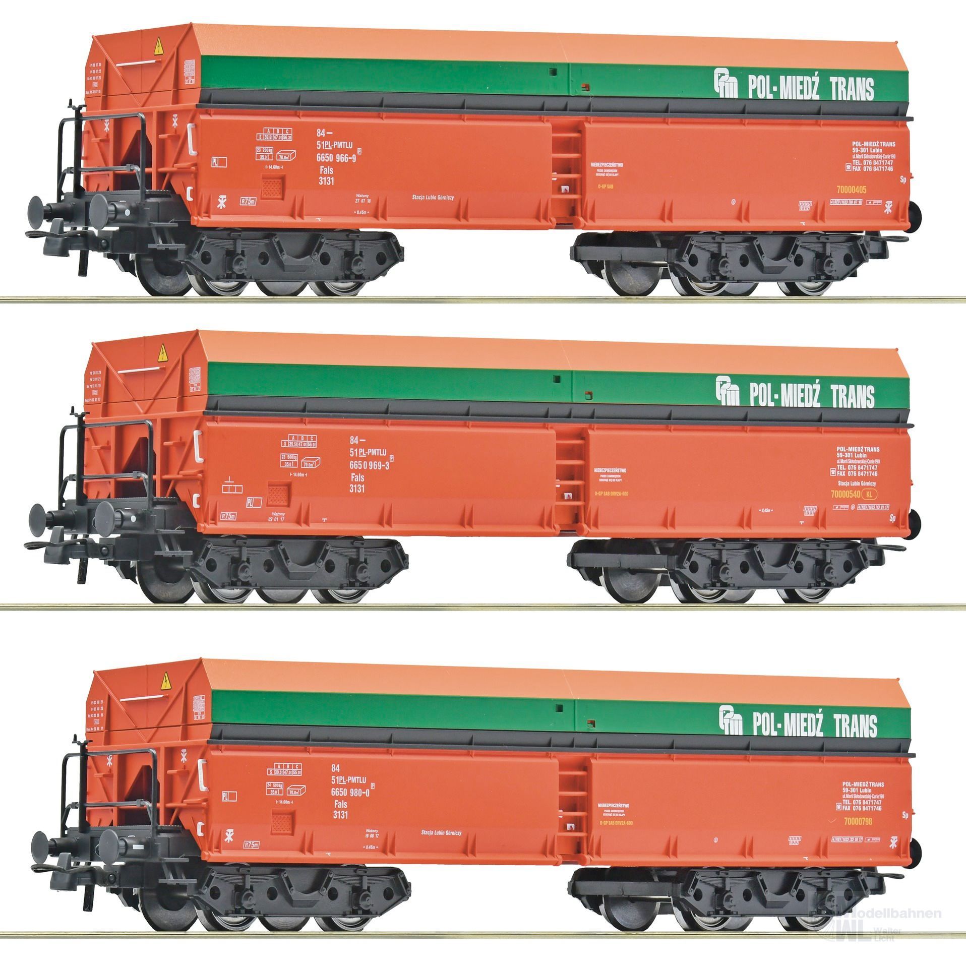 Roco 6600218 - Selbstentladenwagen Set PMT Ep.VI 3.tlg. H0/GL