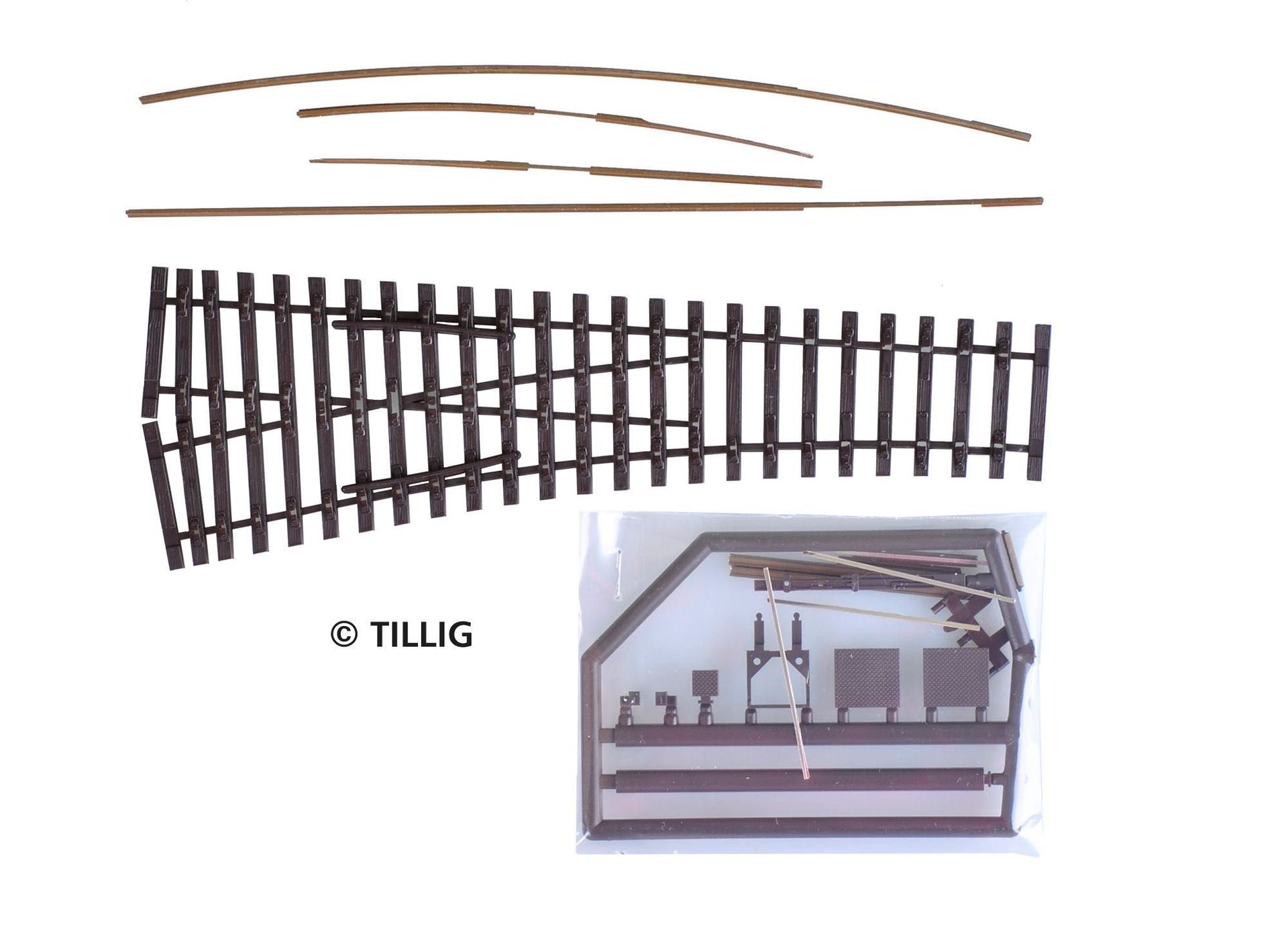 Tillig 85422 - Bausatz Weiche links Herzstückwinkel 15° H0/GL
