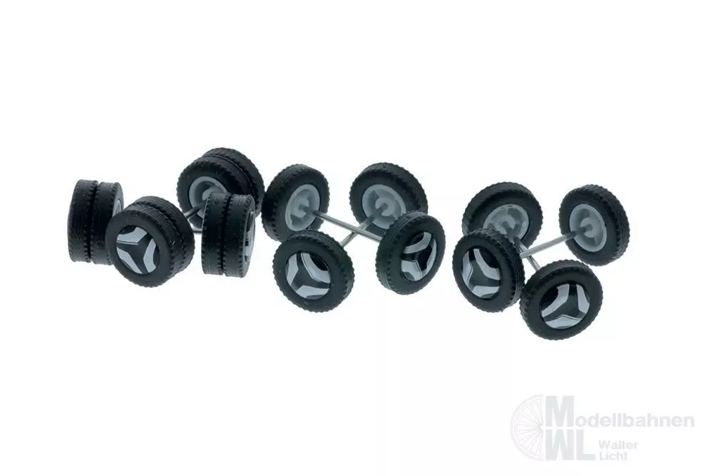 Rietze 70316 - Radsatz Neoplan Felgen silber 2x doppel- 4x einzelbereift H0 1:87