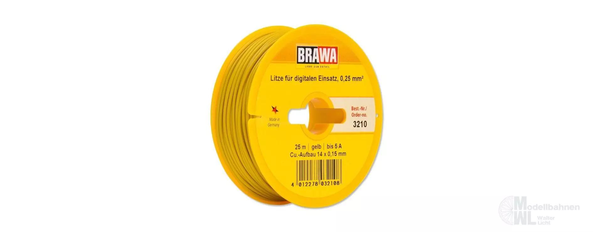 Brawa 3210 - Einzelader 0,25 qmm gelb 25 Meter