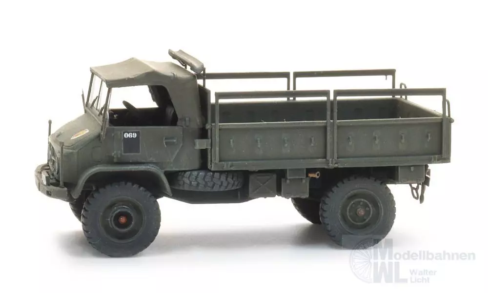 ARTITEC b.v. 6870779 - BE Unimog 404s bakwagen open groen H0 1:87 Fertigmodell