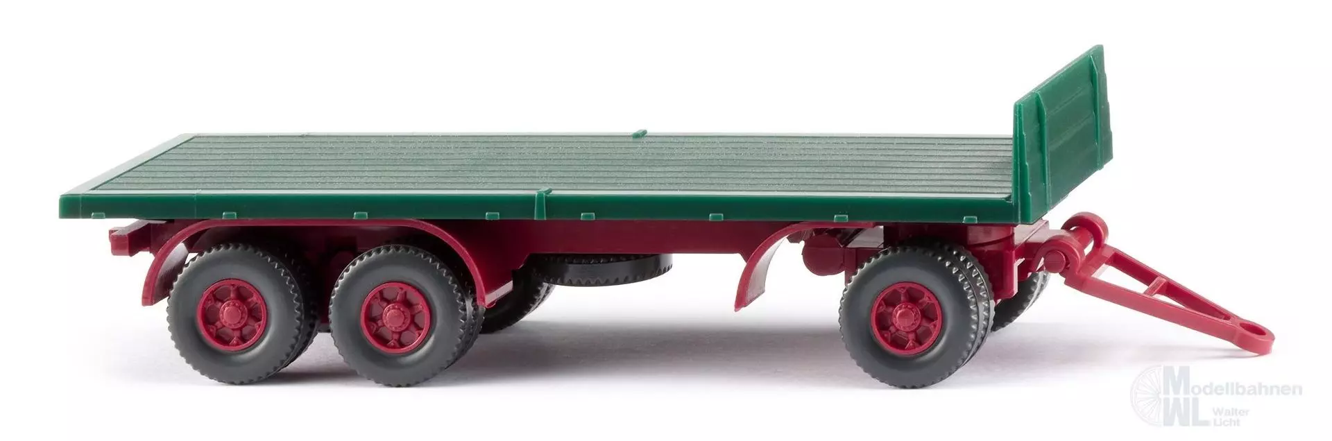 Wiking 083432 - Flachpritschen-Anhänger - moosgrün H0 1:87