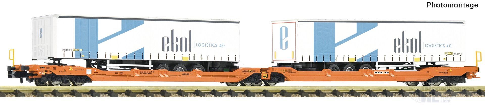 Fleischmann 6660104 - Doppeltaschen-Gelenkwagen WASCOSA Ep.VI Auflieger ekol N 1:160