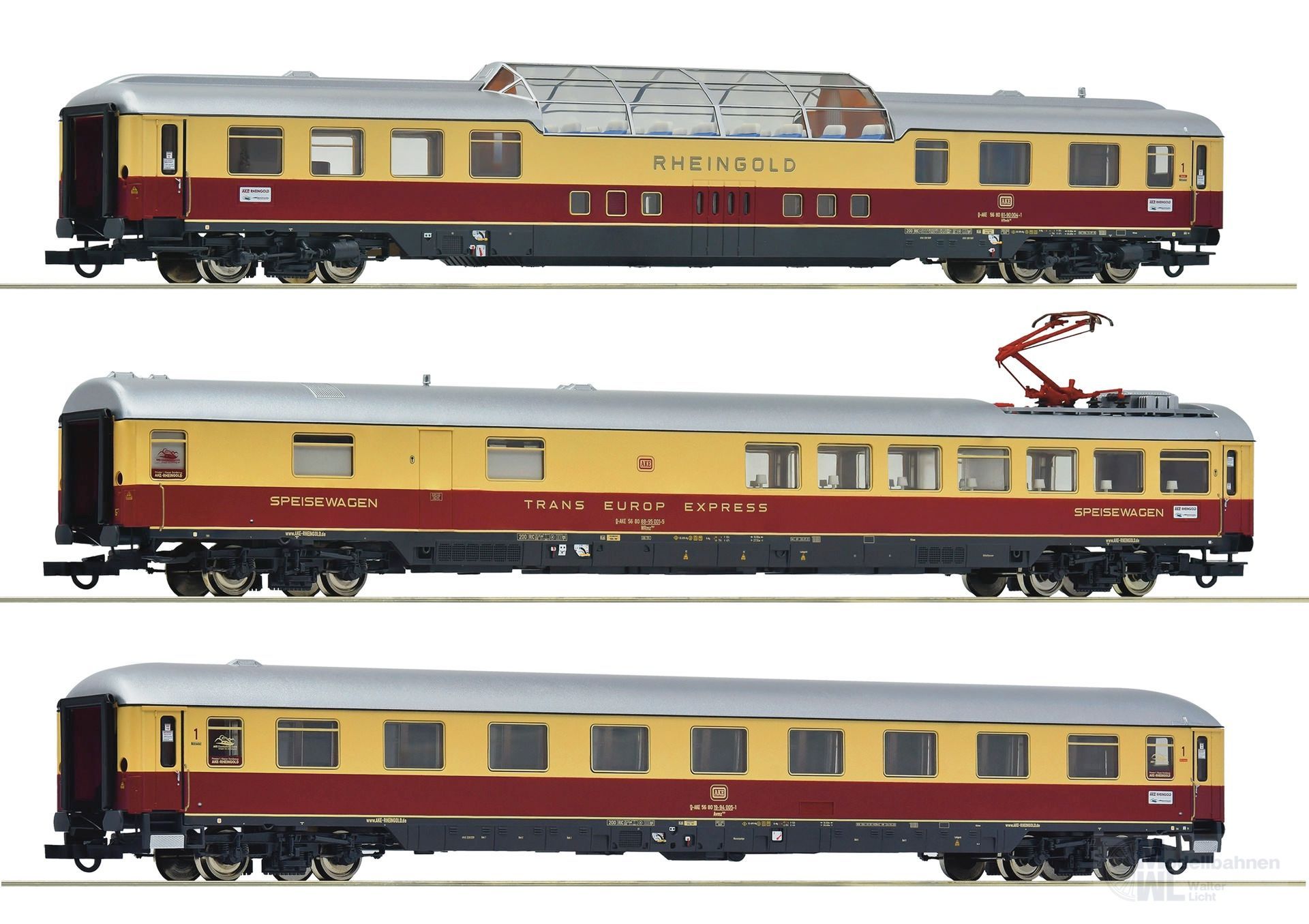 Roco 6200120 - Personenwagen Set AKE Ep.VI 3.tlg. Rheingold Set 1 H0/GL