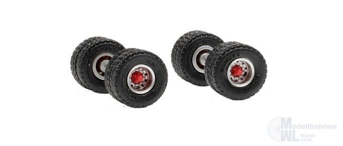 Herpa 87MBS026086 - Radsatz Straßenreifen 12.00 x 20 Stahlfelgen Zwillingsbereifung H0 1:87