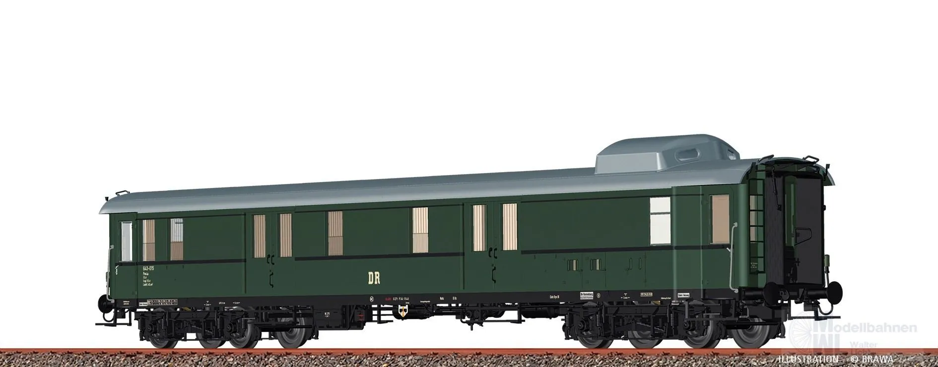 Brawa 58308 - Gepäckwagen DR Ep.III Pw4üe H0/GL