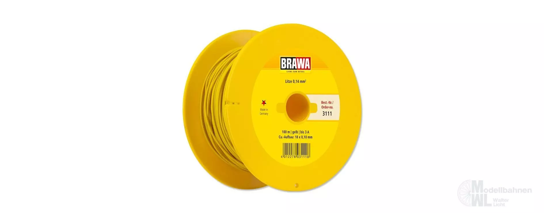 Brawa 3111 - Litze gelb 100 Meter