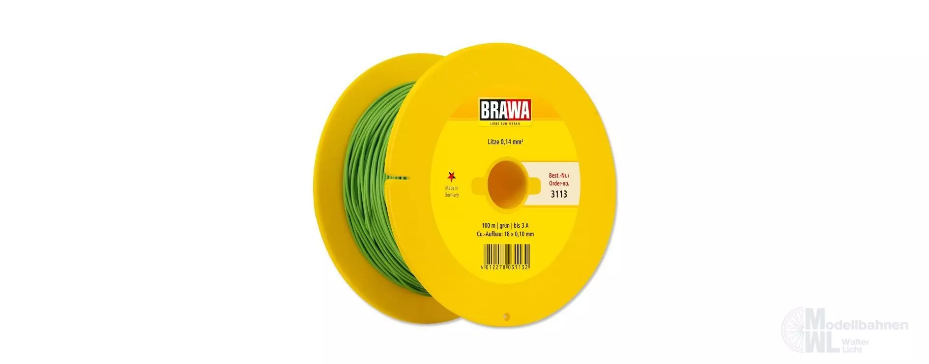 Brawa 3113 - Litze grün 100 Meter