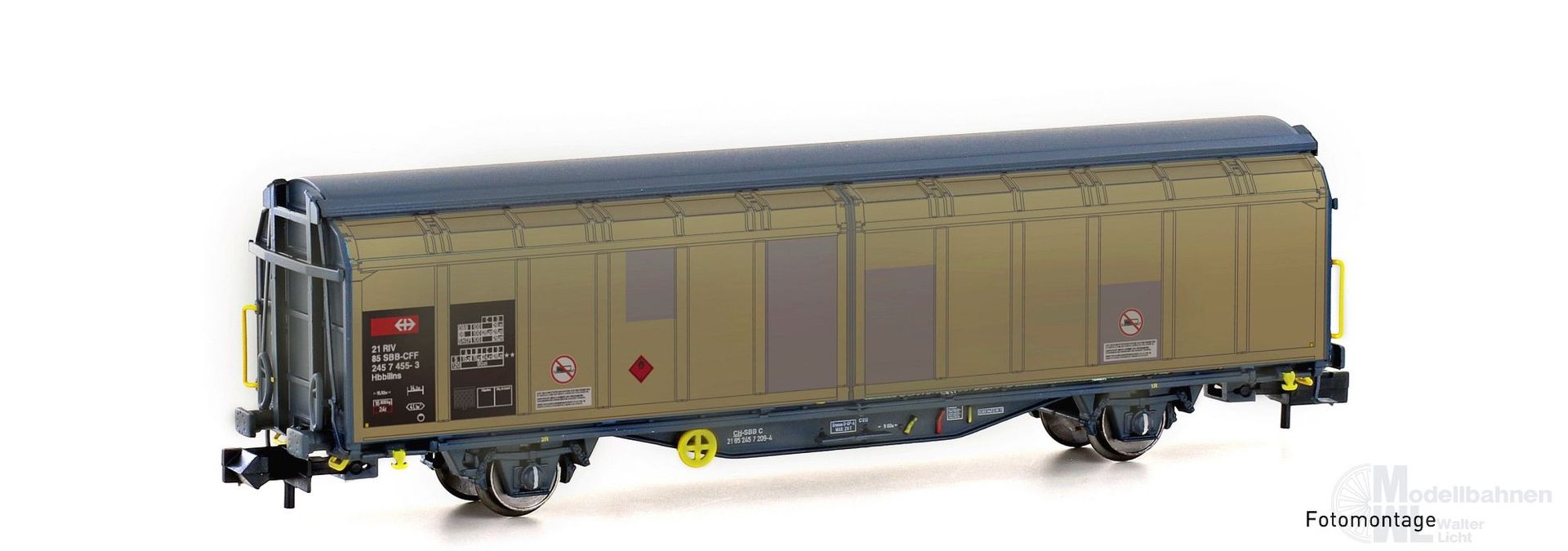 Hobbytrain 24672 - Schiebewandwagen Hbbillns SBB Ep.VI gealtert N 1:160