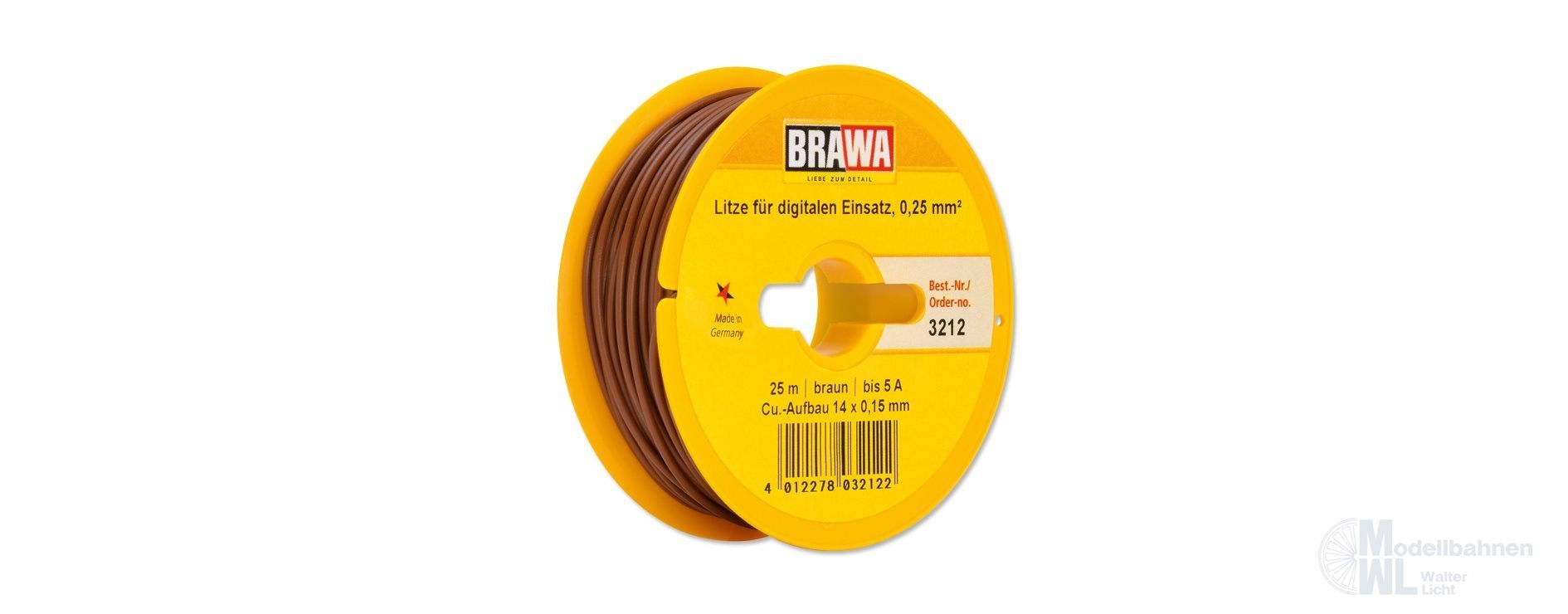 Brawa 3212 - Einzelader 0,25mm² 25m braun