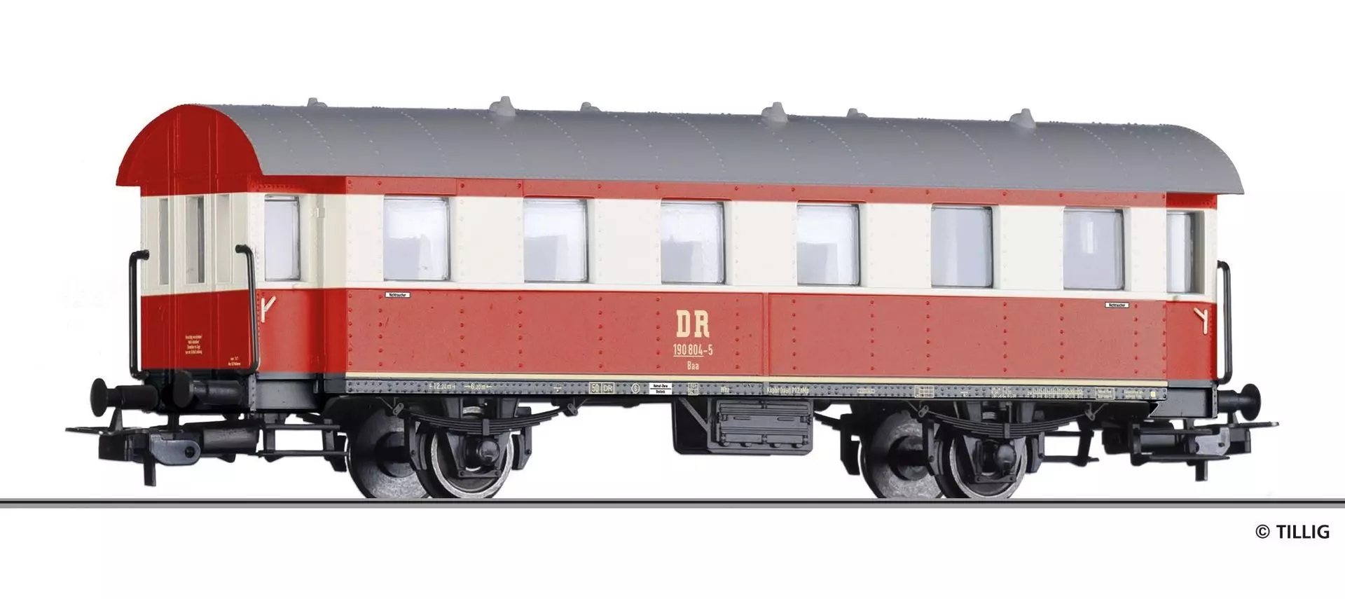 Tillig 74963 - Triebwagen-Beiwagen DR Ep.IV Baa H0/GL