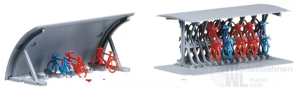 Faller 272535 - 2 Fahrradständer mit Fahrrädern N 1:160
