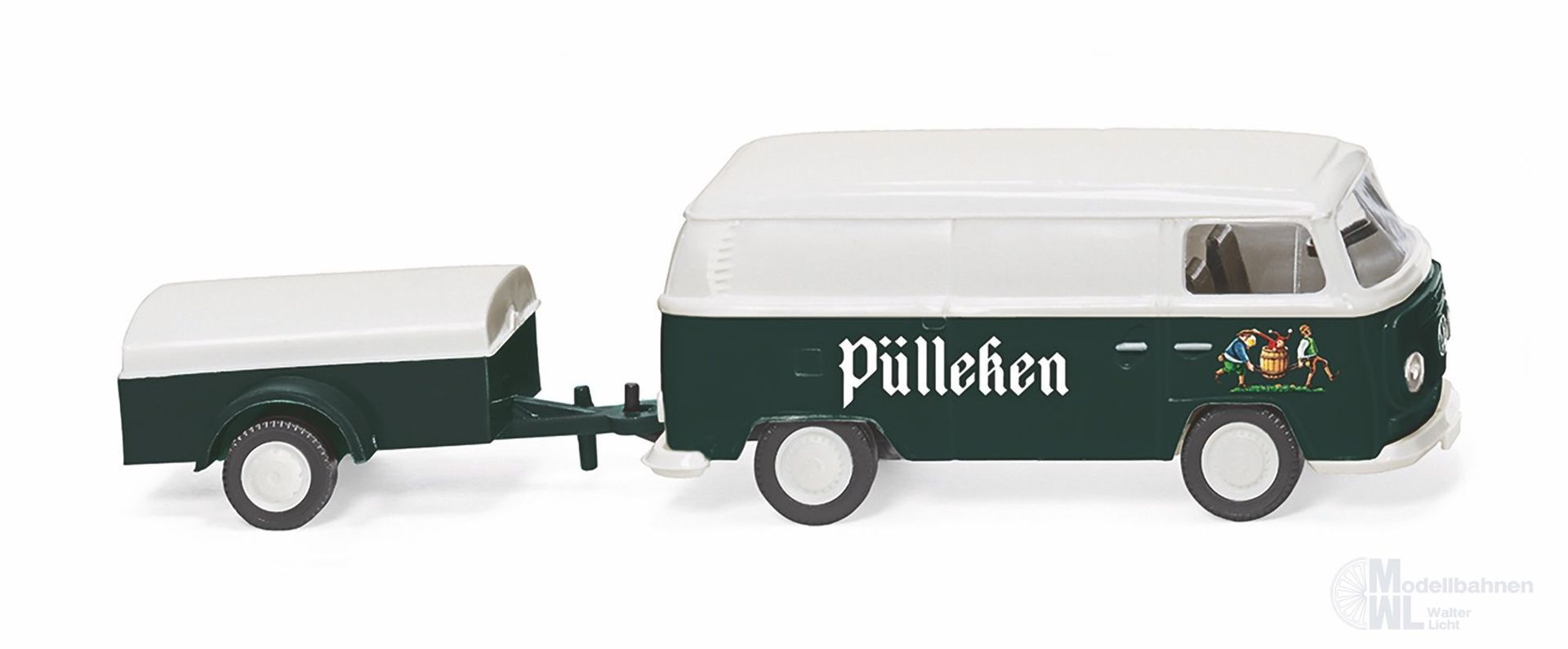 Wiking 030005 - VW T2 Kastenwagen mit Anhänger Pülleken H0 1:87