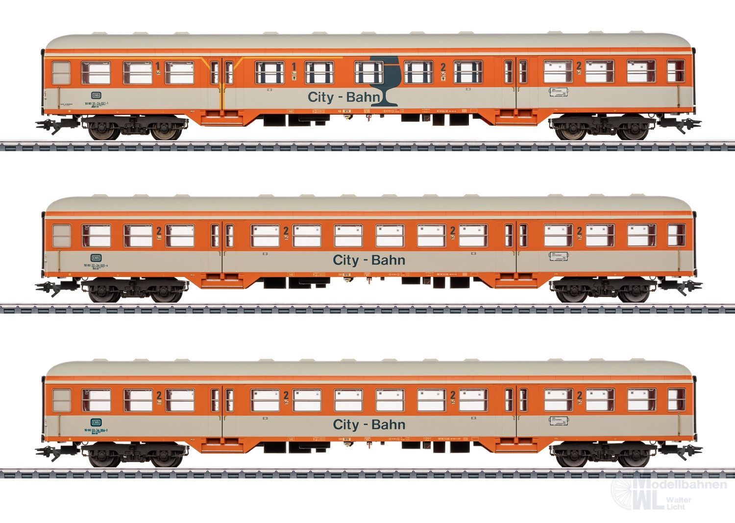 Märklin 43835 - Personenwagen Set City-Bahn DB Ep.IV 3.tlg. H0/WS