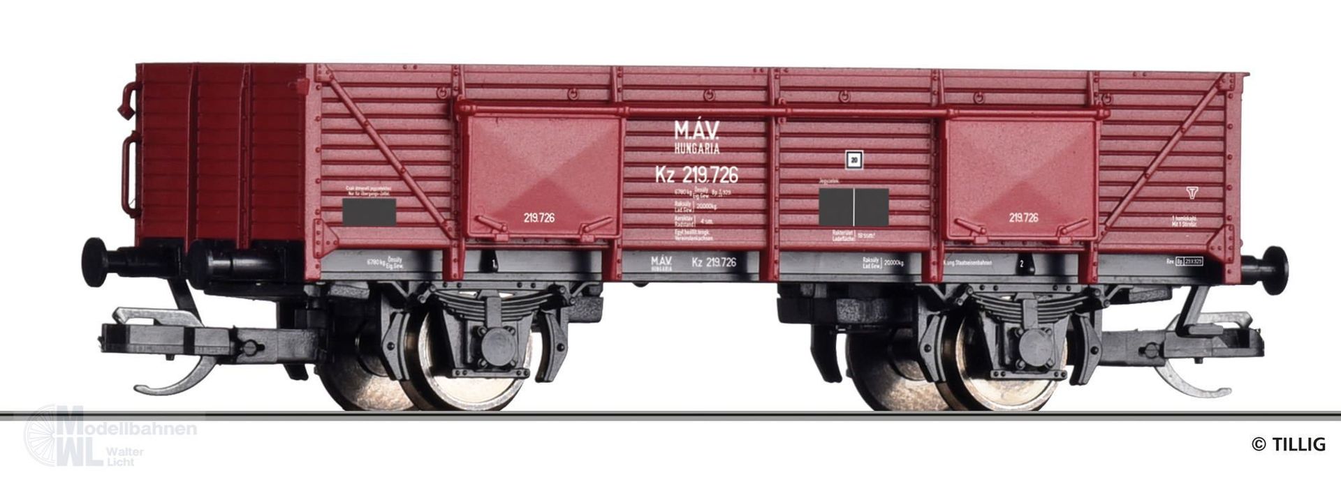 Tillig 17638 - Güterwagen offen MAV Ep.II Kz TT 1:120 Tillig 17638 - Güterwagen offen MAV Ep.II Kz TT 1:120