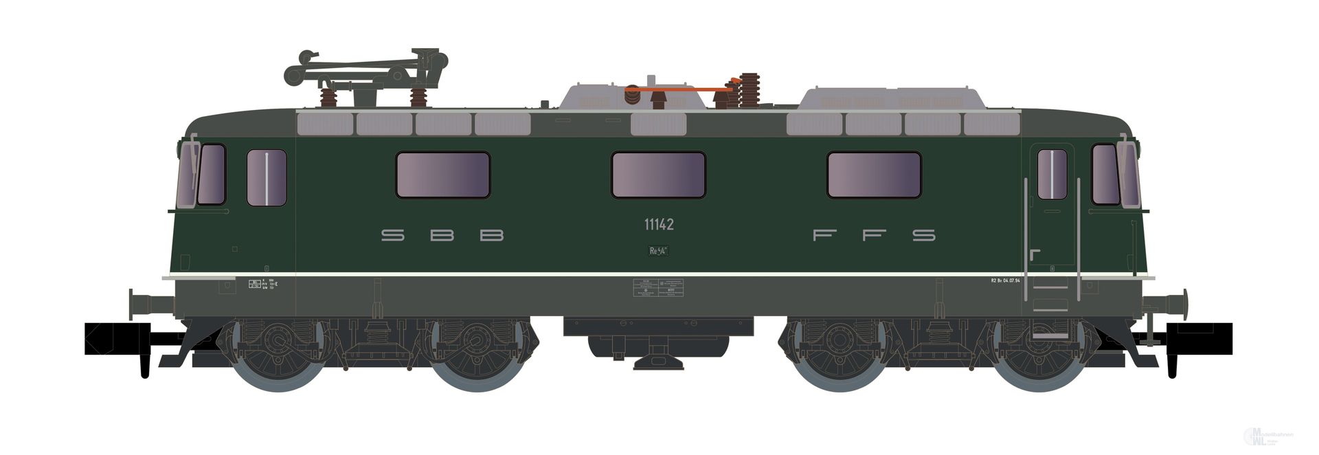 Hobbytrain 3031 - E-Lok Re 4/4 II SBB Ep.V 11142 grün N 1:160