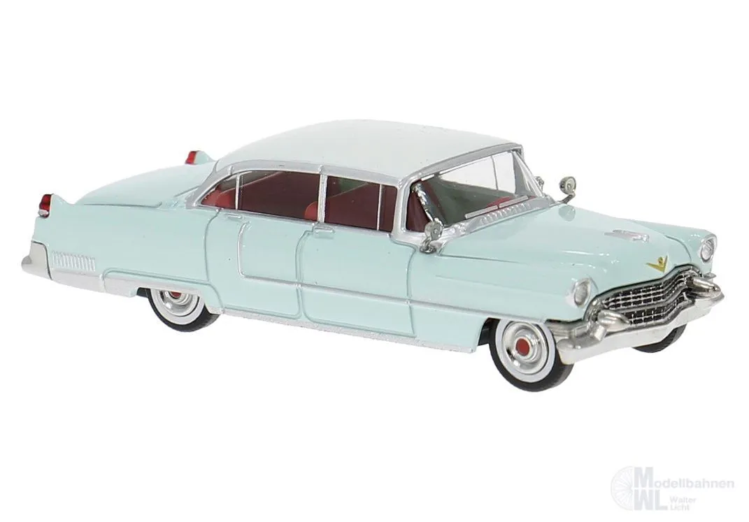 Brekina 18355 - Cadillac Fleetwood 1955 pastellblau/weiß H0 1:87