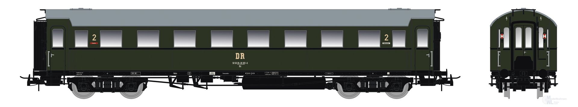 Saxonia Modellbau 87229 - Personenwagen DR Ep.IV C4Ü Sa 07 Schlusswagen H0/GL