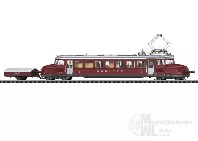 Märklin 37869 - MÄRKLIN - Triebwagen RCe 2/4 SBB Ep.III Roter Pfeil mit Ski-Anhänger H0/WS Sound