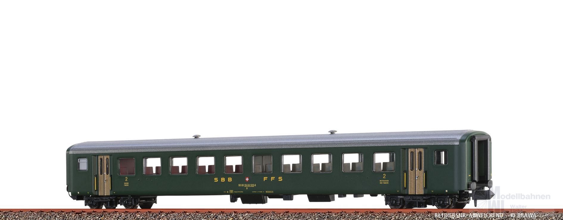 Brawa 65239 - Einheitswagen SBB Ep.III 2.Kl. N 1:160 Brawa 65239 - Einheitswagen SBB Ep.III 2.Kl. N 1:160