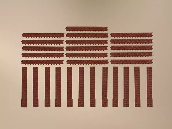 Auhagen 80410 - Säulen kurz und Ziegelfriese rot H0 1:87