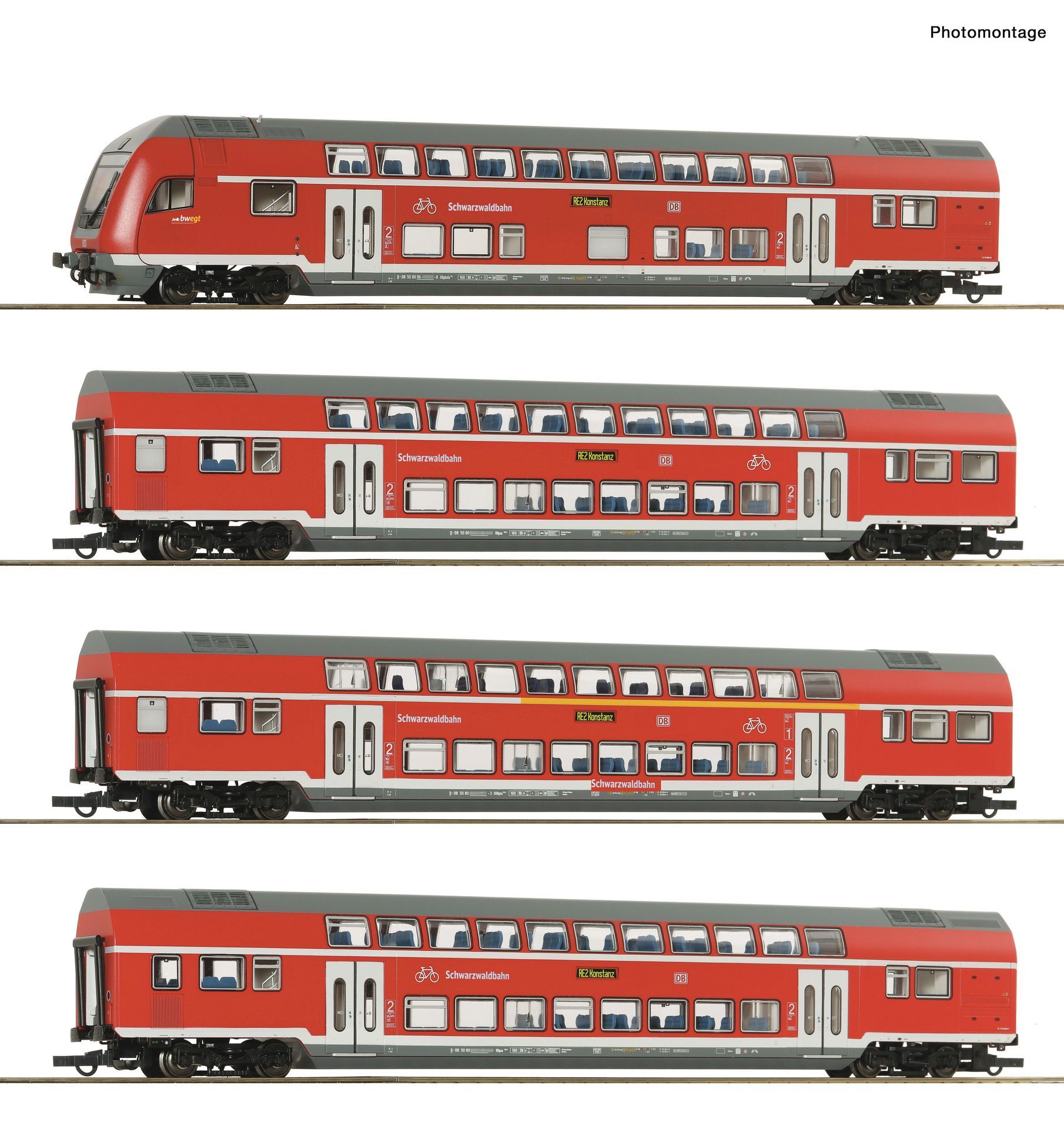 Roco 6210320 - 4er Set Dosto DB AG Schwarzwaldbahn H0/GLC