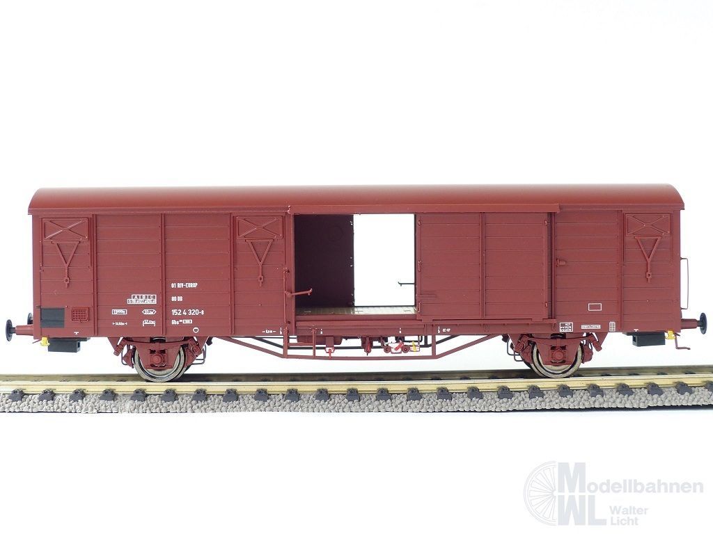 Exact Train 20709 - Güterwagen gedeckt DB Ep.VI Gbs 258 Tür mit Verstärkung H0/GL